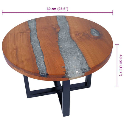 243466 vidaXL Coffee Table Teak Resin 60 cm - Multicolour - 40 cm