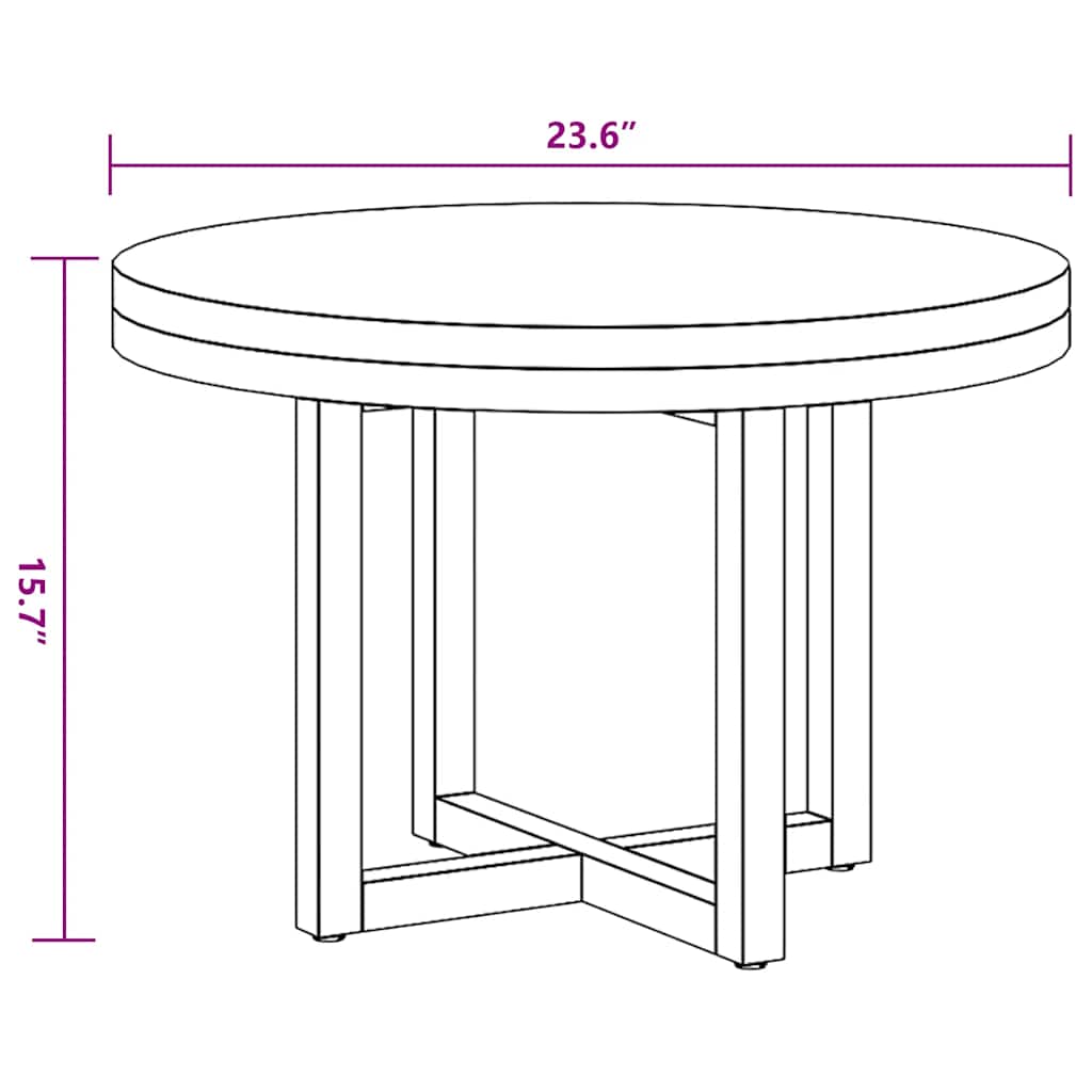 243466 vidaXL Coffee Table Teak Resin 60 cm - Multicolour - 40 cm
