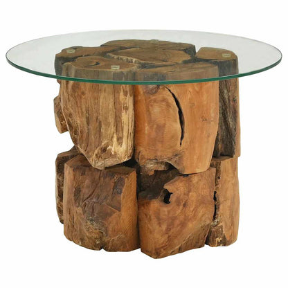 243474 vidaXL Coffee Table Solid Teak Driftwood 60 cm - Brown - 60 x 40 x 60 cm