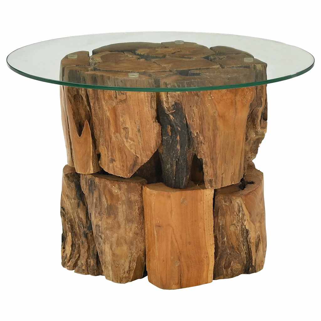 243474 vidaXL Coffee Table Solid Teak Driftwood 60 cm - Brown - 60 x 40 x 60 cm