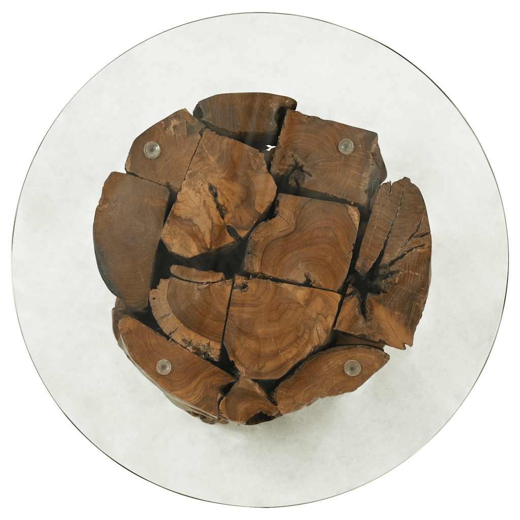 243474 vidaXL Coffee Table Solid Teak Driftwood 60 cm - Brown - 60 x 40 x 60 cm