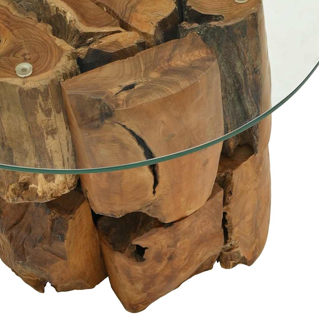 243474 vidaXL Coffee Table Solid Teak Driftwood 60 cm - Brown - 60 x 40 x 60 cm