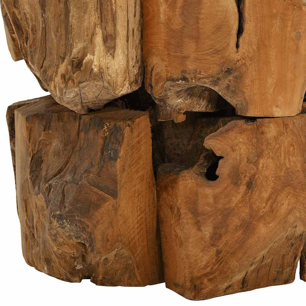 243474 vidaXL Coffee Table Solid Teak Driftwood 60 cm - Brown - 60 x 40 x 60 cm