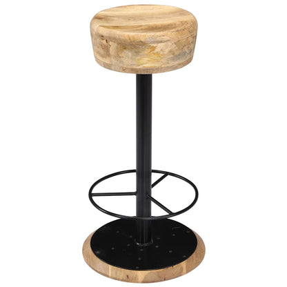 vidaXL Bar Stools 2 pcs Solid Mango Wood - Brown - 38 x 38 x 76 cm
