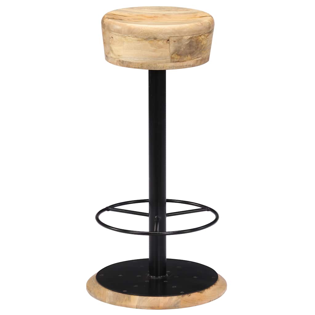 vidaXL Bar Stools 2 pcs Solid Mango Wood - Brown - 38 x 38 x 76 cm