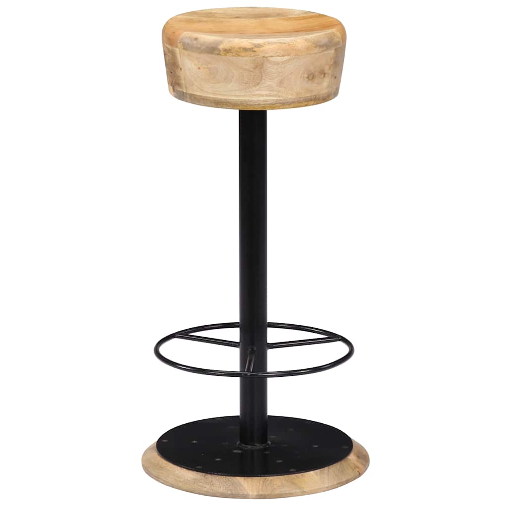 vidaXL Bar Stools 2 pcs Solid Mango Wood - Brown - 38 x 38 x 76 cm
