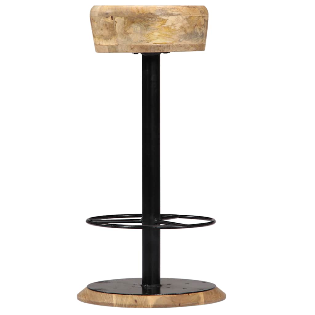 vidaXL Bar Stools 2 pcs Solid Mango Wood - Brown - 38 x 38 x 76 cm