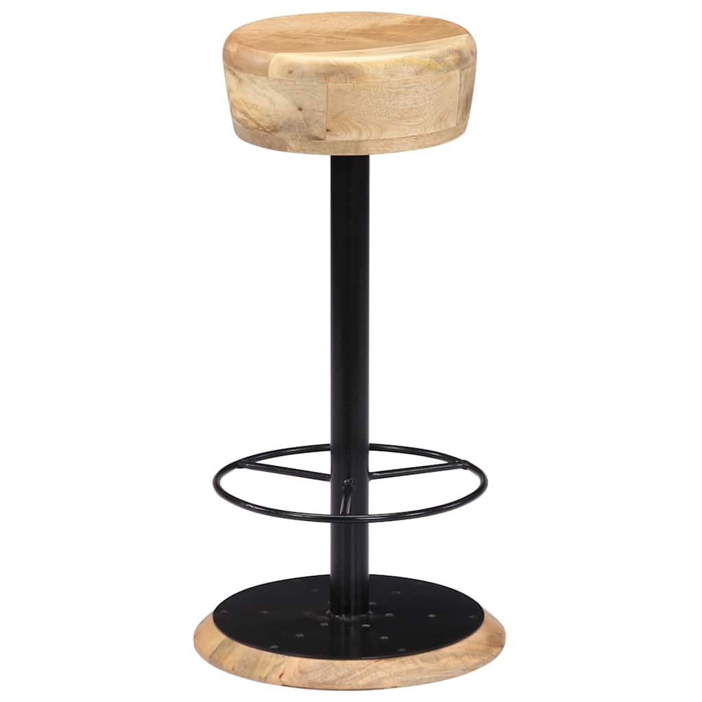 vidaXL Bar Stools 2 pcs Solid Mango Wood - Brown - 38 x 38 x 76 cm