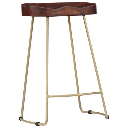 vidaXL Gavin Bar Stools 2 pcs Solid Mango Wood - Brown - 45 x 40 x 62 cm