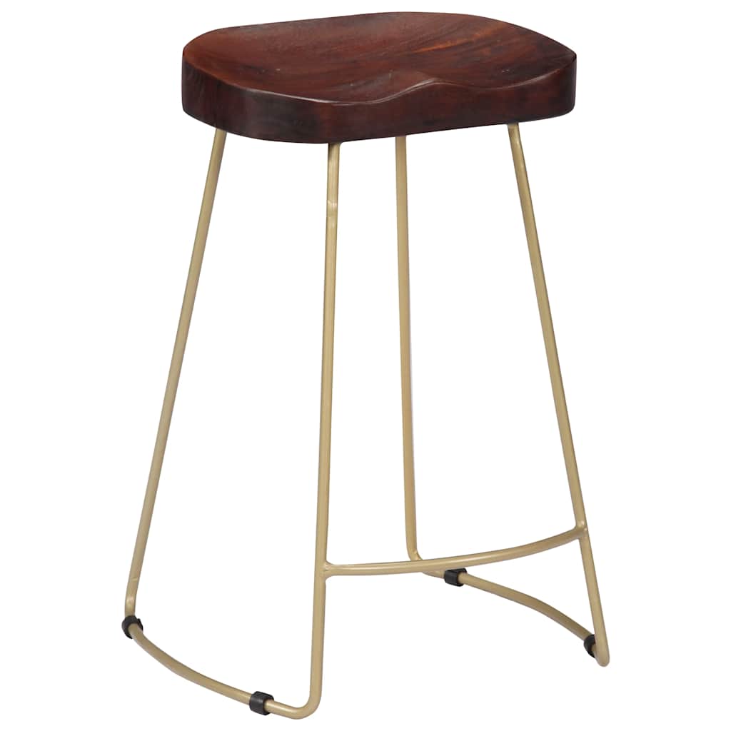 vidaXL Gavin Bar Stools 2 pcs Solid Mango Wood - Brown - 45 x 40 x 62 cm