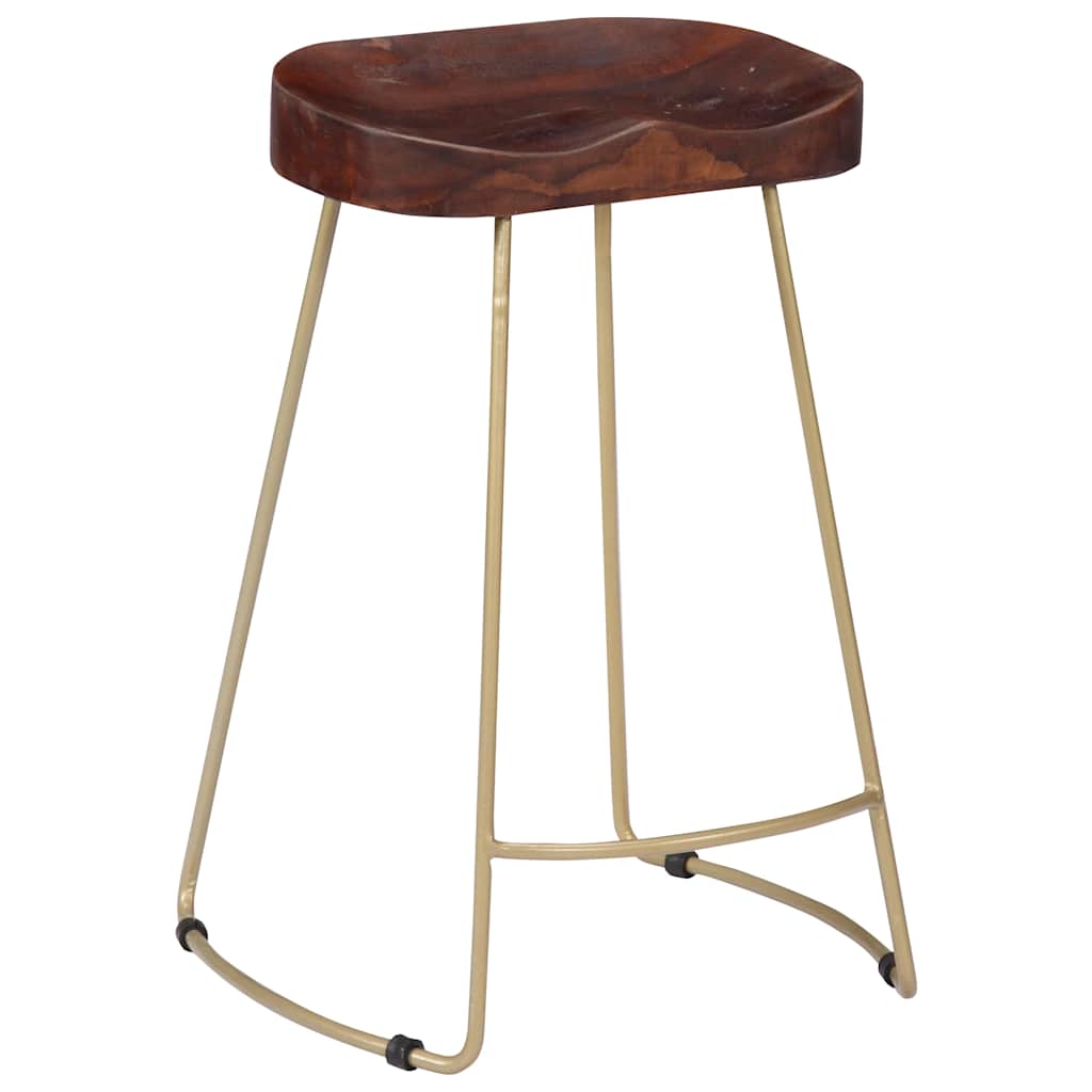 vidaXL Gavin Bar Stools 2 pcs Solid Mango Wood - Brown - 45 x 40 x 62 cm