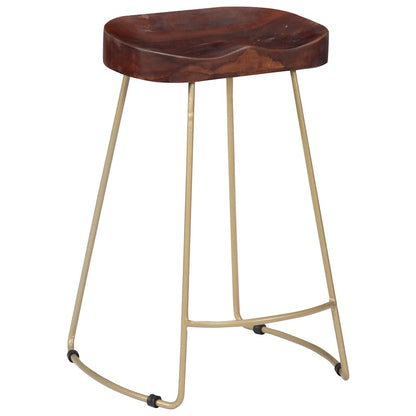 vidaXL Gavin Bar Stools 2 pcs Solid Mango Wood - Brown - 45 x 40 x 62 cm