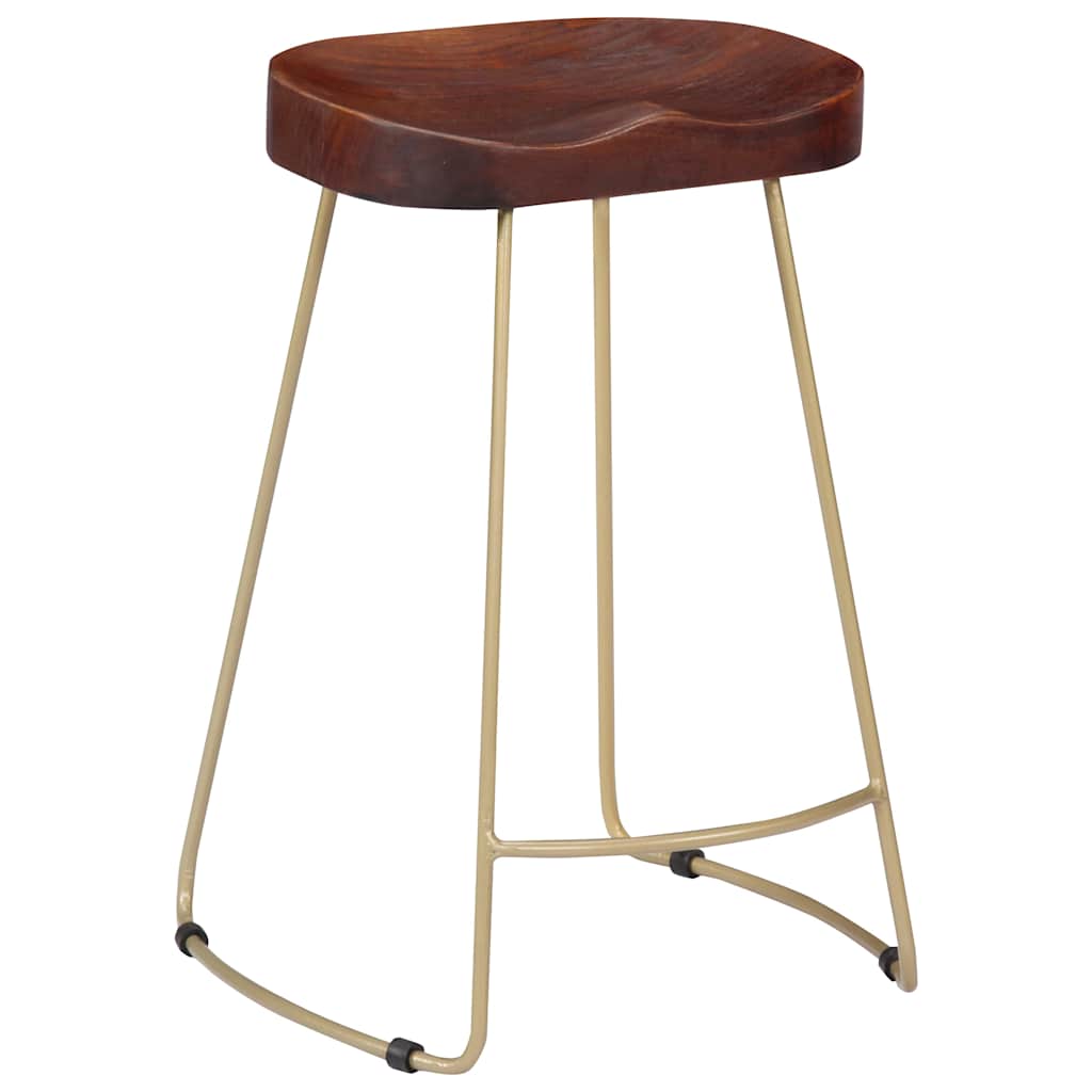 vidaXL Gavin Bar Stools 2 pcs Solid Mango Wood - Brown - 45 x 40 x 62 cm