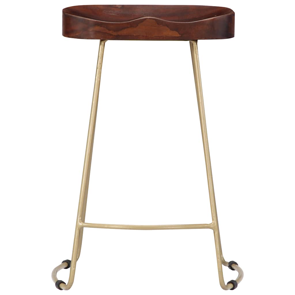 vidaXL Gavin Bar Stools 2 pcs Solid Mango Wood - Brown - 45 x 40 x 62 cm
