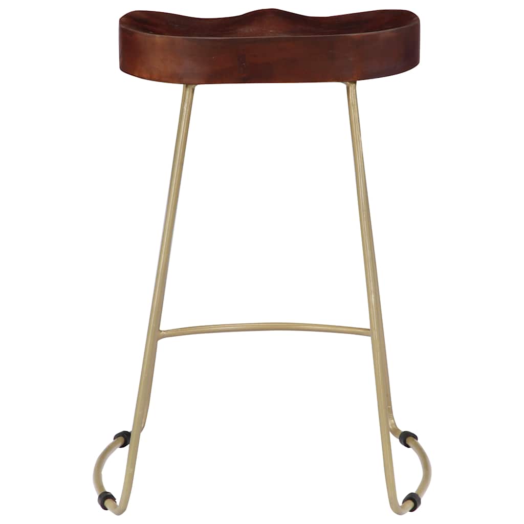 vidaXL Gavin Bar Stools 2 pcs Solid Mango Wood - Brown - 45 x 40 x 62 cm