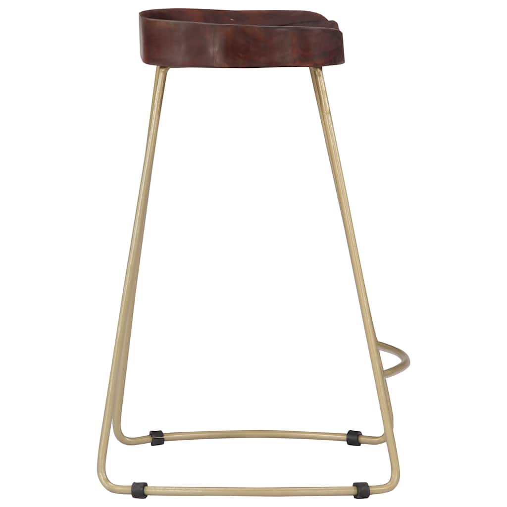 vidaXL Gavin Bar Stools 2 pcs Solid Mango Wood - Brown - 45 x 40 x 62 cm