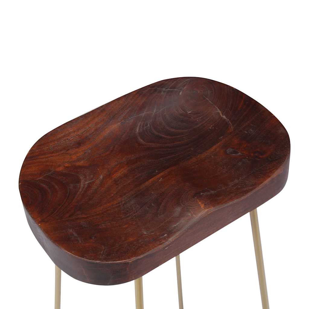 vidaXL Gavin Bar Stools 2 pcs Solid Mango Wood - Brown - 45 x 40 x 62 cm
