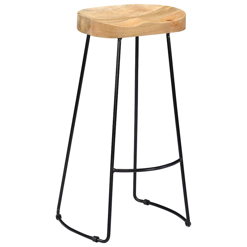 vidaXL Gavin Bar Stools 2 pcs Solid Mango Wood - Brown - 45 x 40 x 78 cm