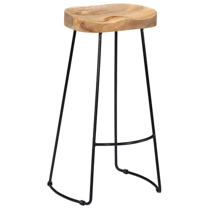 vidaXL Gavin Bar Stools 2 pcs Solid Mango Wood - Brown - 45 x 40 x 78 cm