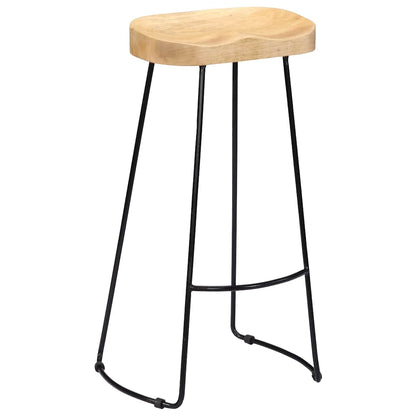 vidaXL Gavin Bar Stools 2 pcs Solid Mango Wood - Brown - 45 x 40 x 78 cm