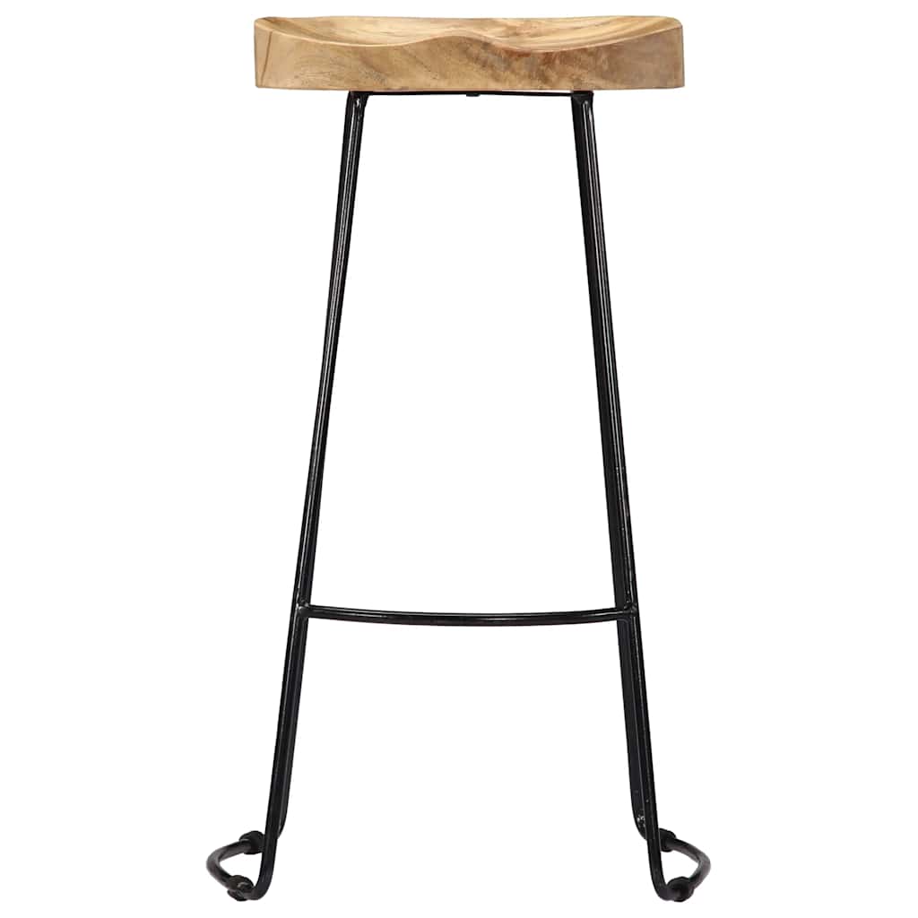 vidaXL Gavin Bar Stools 2 pcs Solid Mango Wood - Brown - 45 x 40 x 78 cm