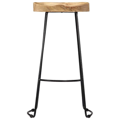 vidaXL Gavin Bar Stools 2 pcs Solid Mango Wood - Brown - 45 x 40 x 78 cm