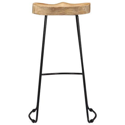 vidaXL Gavin Bar Stools 2 pcs Solid Mango Wood - Brown - 45 x 40 x 78 cm