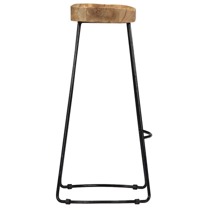 vidaXL Gavin Bar Stools 2 pcs Solid Mango Wood - Brown - 45 x 40 x 78 cm