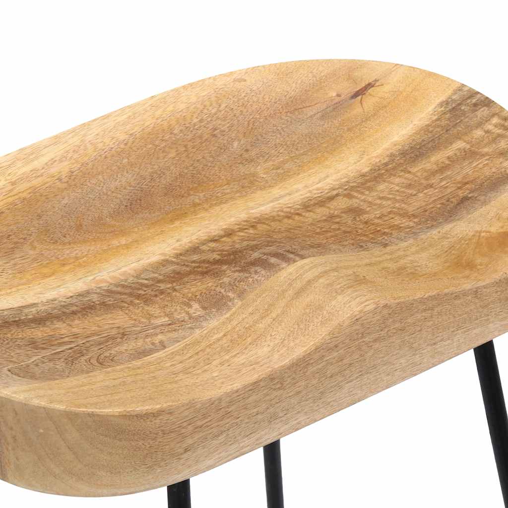 vidaXL Gavin Bar Stools 2 pcs Solid Mango Wood - Brown - 45 x 40 x 78 cm
