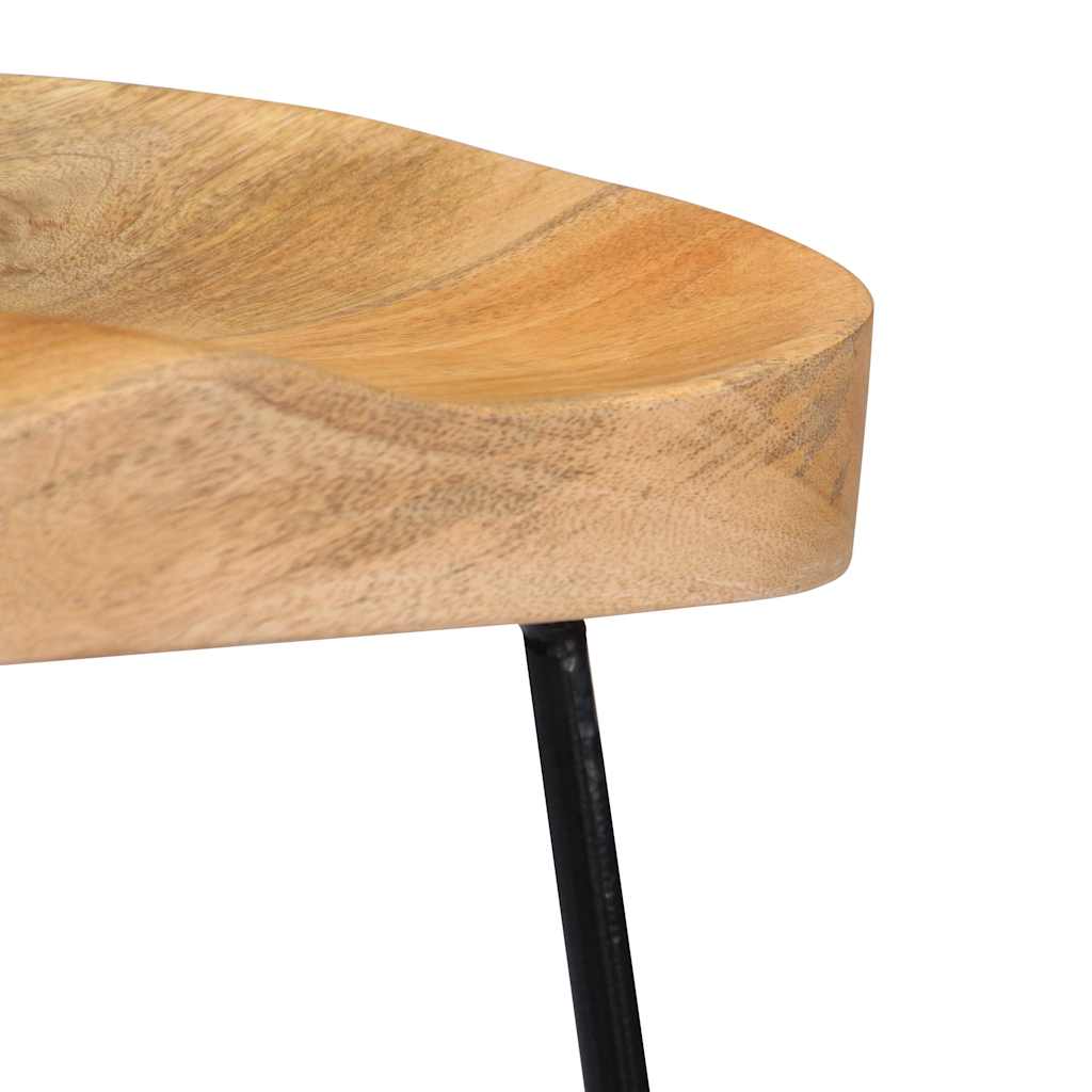 vidaXL Gavin Bar Stools 2 pcs Solid Mango Wood - Brown - 45 x 40 x 78 cm