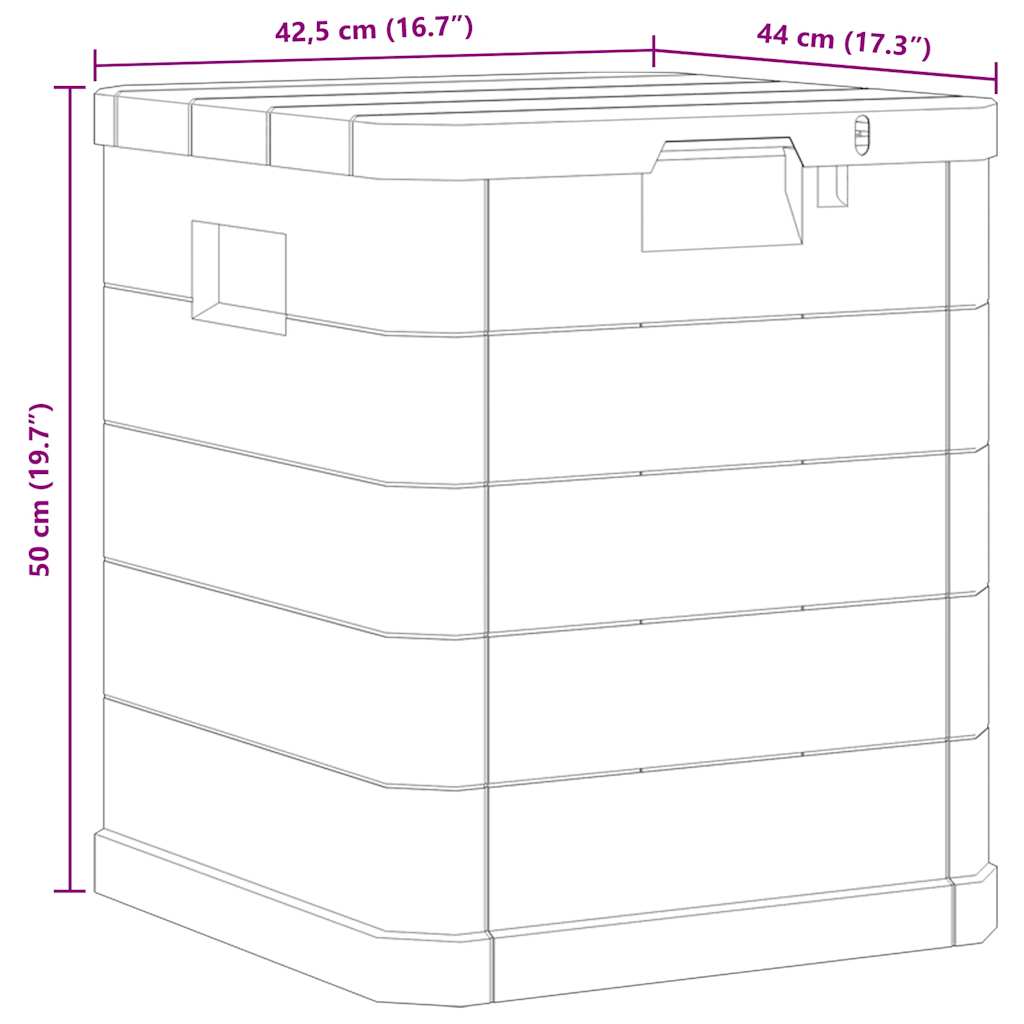 vidaXL Garden Storage Box 90 L Light Grey