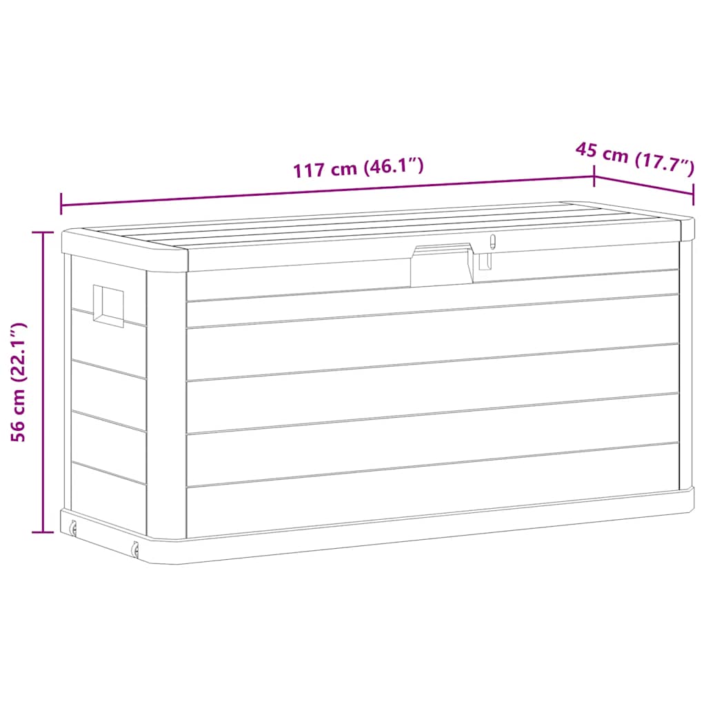 vidaXL Garden Storage Box 280 L Light Grey