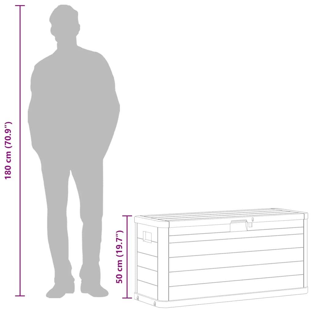 vidaXL Garden Storage Box 280 L Light Grey