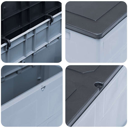 vidaXL Garden Storage Box 320 L Grey Black