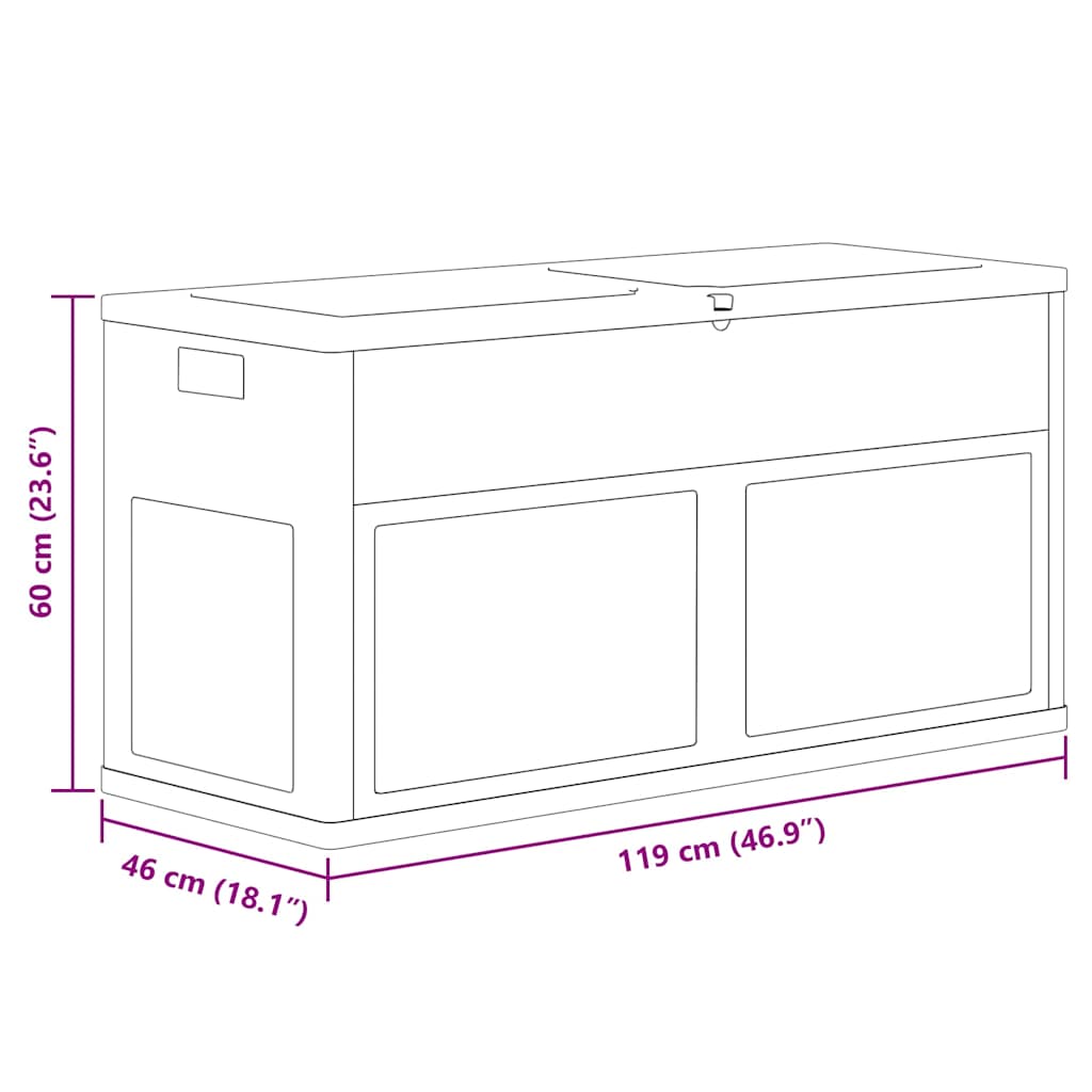 vidaXL Garden Storage Box 320 L Grey Black