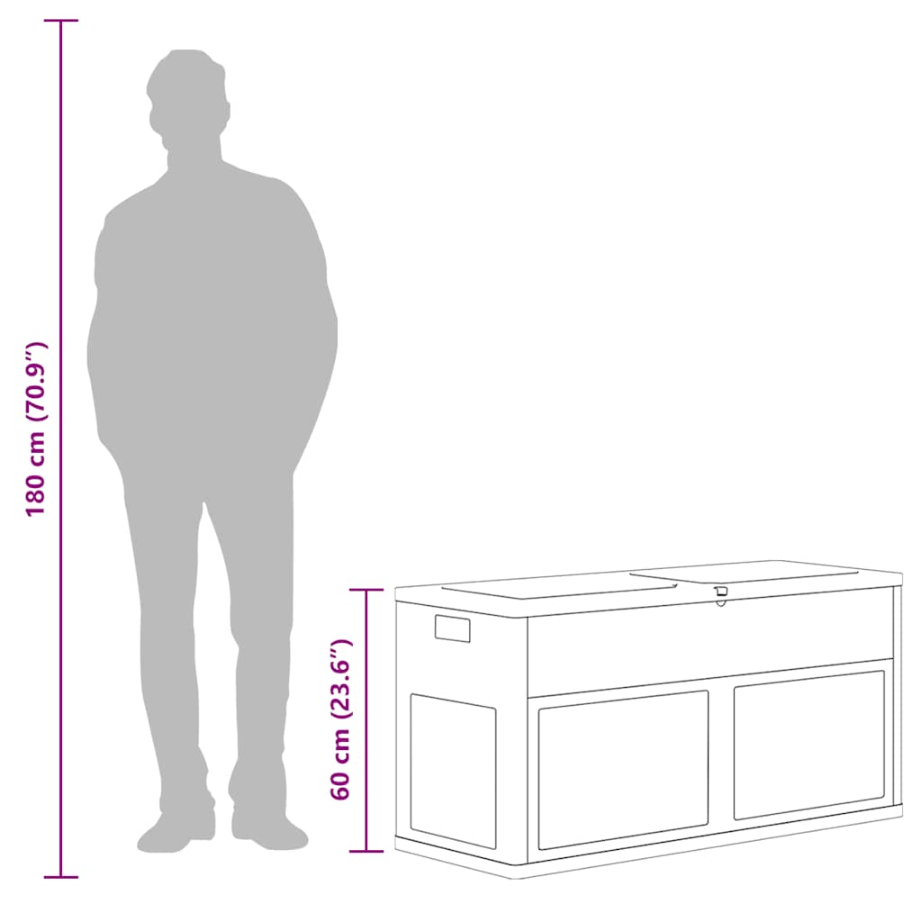 vidaXL Garden Storage Box 320 L Grey Black