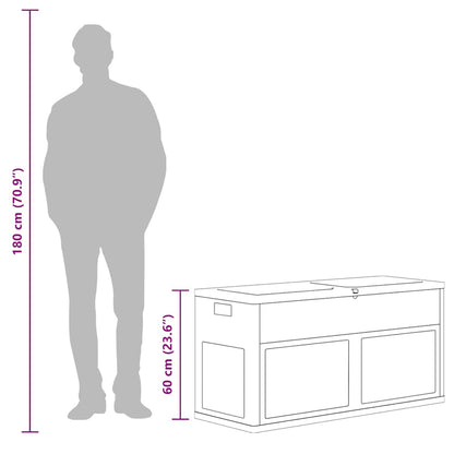 vidaXL Garden Storage Box 320 L Grey Black