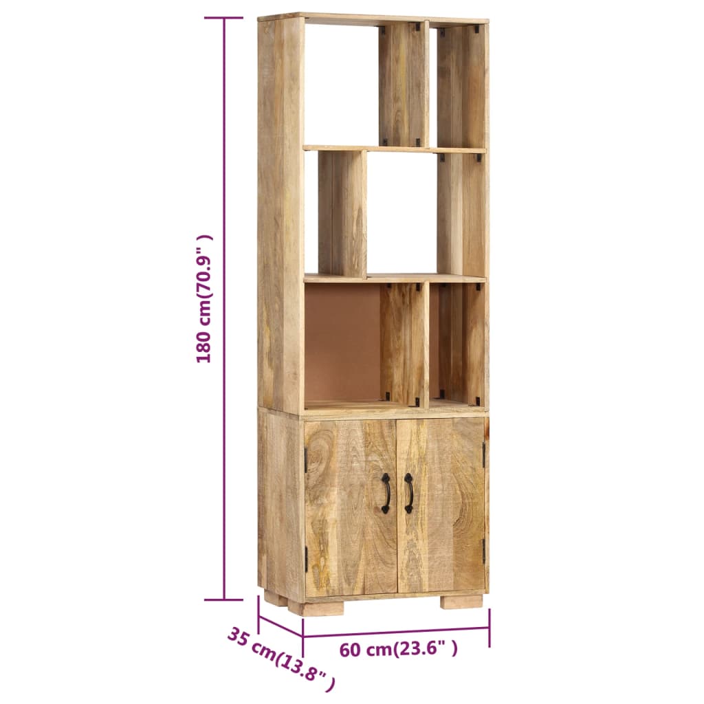 vidaXL Bookshelf 60x35x180 cm Solid Mango Wood - Brown
