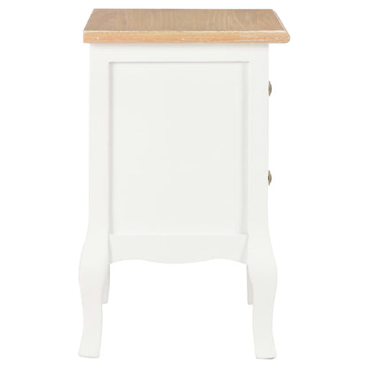 vidaXL Bedside Cabinet 2 pcs White 35x30x49 cm MDF