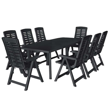 vidaXL Outdoor Dining Set | Anthracite | Plastic | Foldable | Outdoor Dining Set