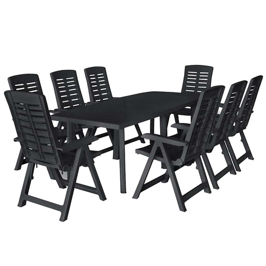 vidaXL Outdoor Dining Set | Anthracite | Plastic | Foldable | Outdoor Dining Set