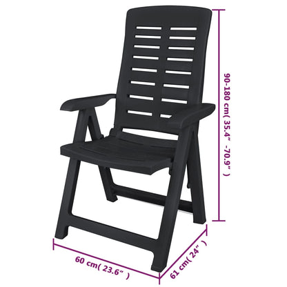 vidaXL Outdoor Dining Set | Anthracite | Plastic | Foldable | Outdoor Dining Set