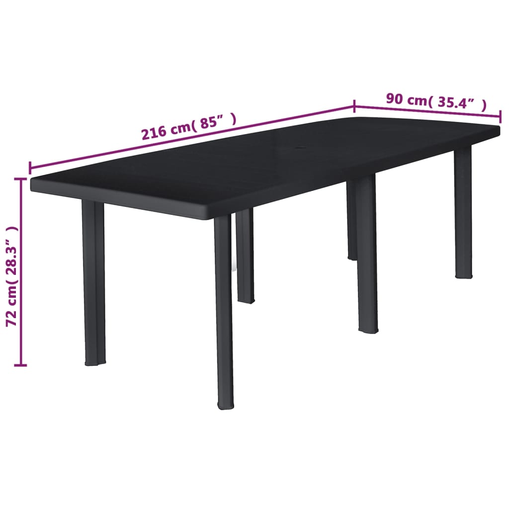 vidaXL Outdoor Dining Set | Anthracite | Plastic | Foldable | Outdoor Dining Set