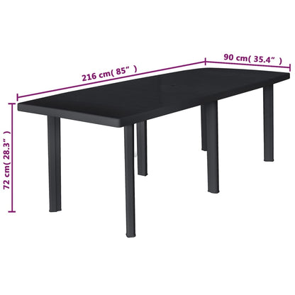 vidaXL Outdoor Dining Set | Anthracite | Plastic | Foldable | Outdoor Dining Set