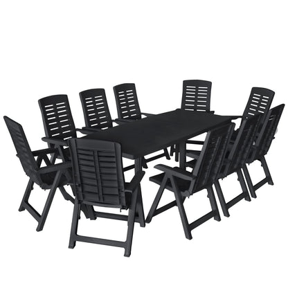 vidaXL Outdoor Dining Set | Anthracite | Plastic | Foldable | Outdoor Dining Set - 15248
