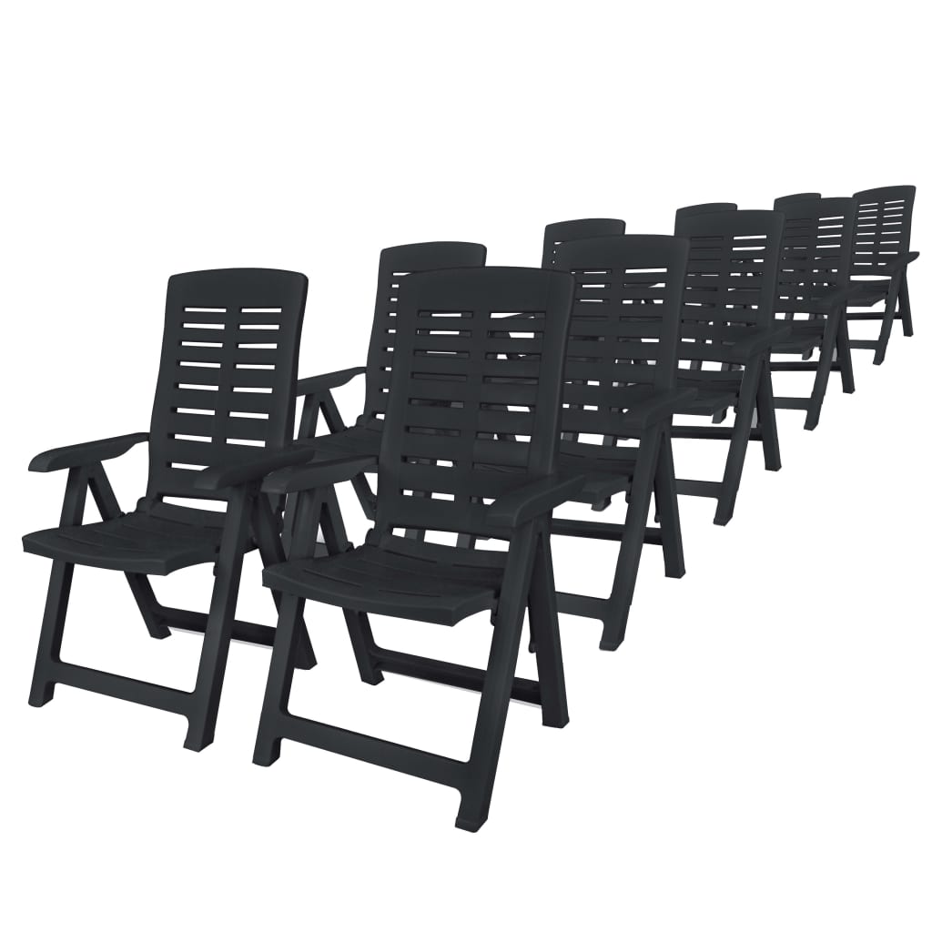 vidaXL Outdoor Dining Set | Anthracite | Plastic | Foldable | Outdoor Dining Set - 15248