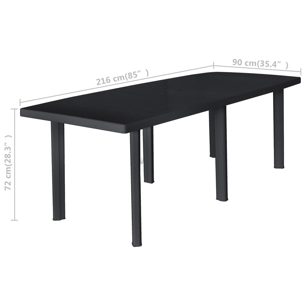 vidaXL Outdoor Dining Set | Anthracite | Plastic | Foldable | Outdoor Dining Set - 15248