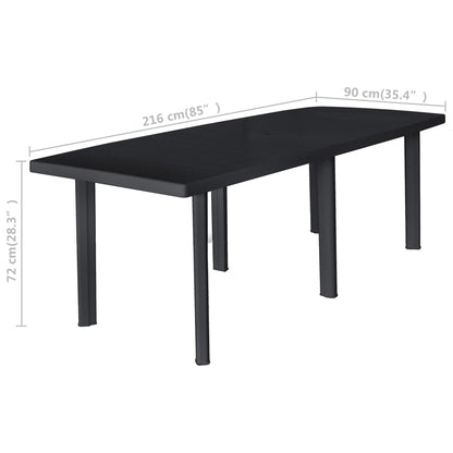 vidaXL Outdoor Dining Set | Anthracite | Plastic | Foldable | Outdoor Dining Set - 15248