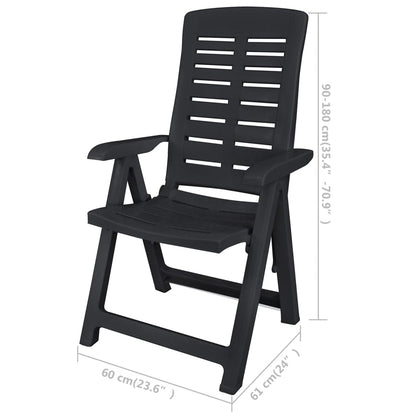 vidaXL Outdoor Dining Set | Anthracite | Plastic | Foldable | Outdoor Dining Set - 15248