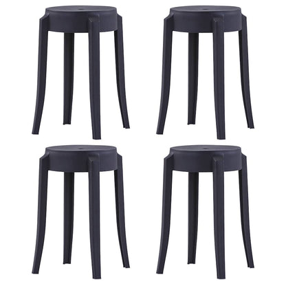 vidaXL Stackable Stools 4 pcs Black Plastic - 43 x 43 x 45 cm